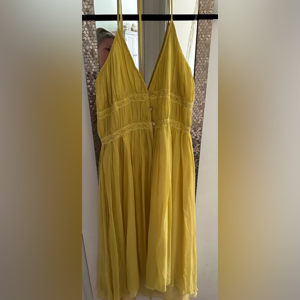 To The Max Vintage Yellow Silk Midi Dress size 6 *New with out tags